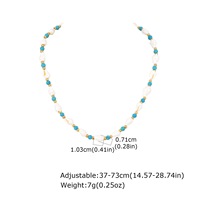 Collier ras du cou tendance décontracté de style marin, chaîne simple, vert printemps, perles, bijoux