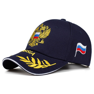 New Designs Navy Hat High Quality PR 3D Embroidered Flatbill Snapback Cap With Russian Flag