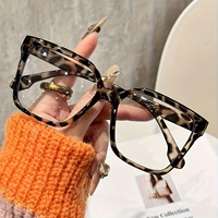 Lunettes de vue carrées surdimensionnées anti-lumière bleue pour adultes unisexes, design amincissant, logo personnalisé
