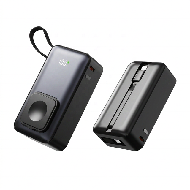 Portable Mobile Power Gift 10000mah Power Banks High Capacity Digital Display Built in Cable for Iphone Foldable Charging Watch