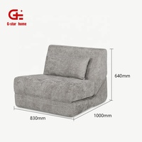 Juego de Muebles para el Hogar, Sofá Cama Seccional Convertible de Una Plaza, Tapizado en Tela Lavable, Diseño Modular Moderno Relleno de Espuma para Sala de Estar