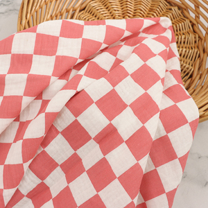 Mới Checkerboard In Muslin Đôi Gạc Crepe Bông Vải Cho Bé Của Quần Áo & Đồ Ngủ - Product Image 2