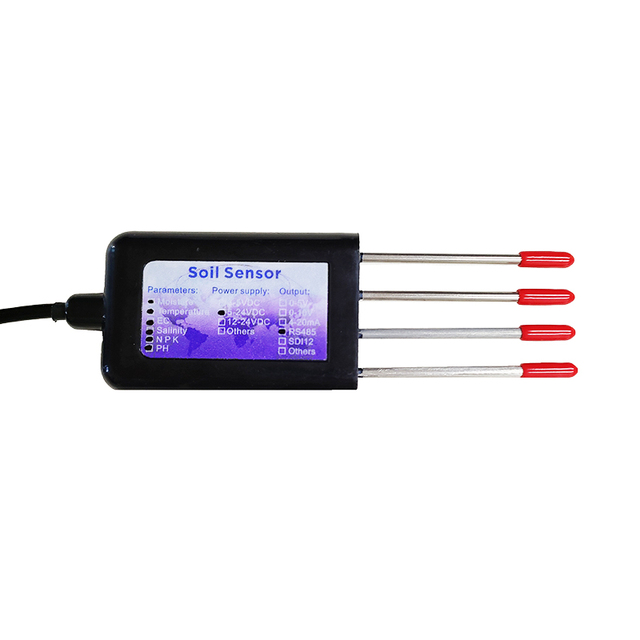 HONDETEC RD-S8IN1-05 RS485 Output Multi-Parameter Soil Quality Sensor Smart Soil Moisture Temperature EC Salinity NPK PH 8 Meter