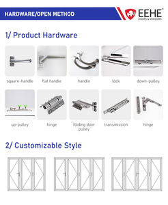 EEHE yatay Modern alüminyum alaşım katlanır pencere ızgaraları ile mutfak ve evler için çift camlı ses geçirmez UV koruma - Product Image 5