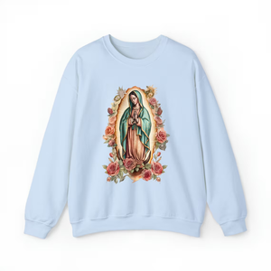 Sudadera Personalizada con Capucha de Nuestra Señora de Guadalupe, Sudadera de la Virgen María, Sudadera Cristiana con Cuello Redondo, Ropa Urbana - Product Image 4