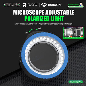 Lampada ad Anello Polarizzata Anti-riflesso RELIFE RL-033E Pro con Luminosità Regolabile, Luce Compatta per Espandere lo Spazio di Lavoro - Product Image 5