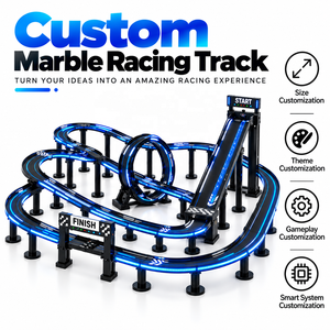 Circuit de course de billes personnalisé et créatif pour jeu de devinettes et de pinball - Product Image 1