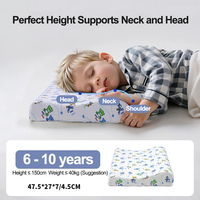 Oreiller en mousse à mémoire de forme réglable pour bébé, soulagement de la douleur au cou, soutien orthopédique ergonomique pour la tête et le cou avec housse douce et confortable pour dormir