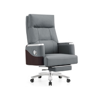 Chaise de bureau exécutive moderne modulaire avec hauteur réglable, en cuir véritable, confortable pour le bureau à domicile