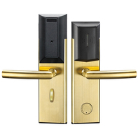Serrure de porte d'hôtel RF déverrouillable par carte RFID intelligente ou clé mécanique pour portes en bois