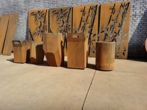 Produit phare : Jardinière murale en acier Corten écologique pour clôture extérieure, avec panneau de brise-vue, vente en gros - Product Image 6