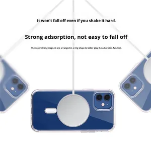 Funda de teléfono de TPU magnética transparente de lujo para iPhone 17 y para <span class=keywords><strong>Apple</strong></span> 16 Compatible con carga inalámbrica - Product Image 4