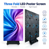 Écran d'affichage LED vertical pliable en trois parties, affichage publicitaire, signalisation numérique intérieure pour la signalisation publicitaire des magasins