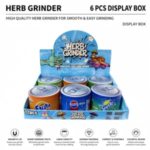 <b>Herb</b> <b>Grinder</b> 6 Pcs Display Box Round Magnetic Lid Sharp Teeth Colorful Design Portable Dry <b>Herb</b> <b>Grinder</b> - Product Image 1