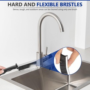 Cepillo de limpieza de grietas de cabeza flexible de 360 °, Material de nailon para uso doméstico para pistas de ventanas, espacios para muebles, limpieza de zócalos - Product Image 6