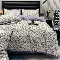 Ensembles de draps en lin naturel 4 pièces couette de plage drap de lit en bambou ensemble de literie
