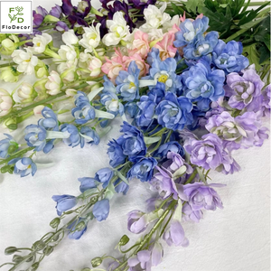 Commercio all'ingrosso di seta lungo ramo Delphinium stelo <span class=keywords><strong>fiori</strong></span> <span class=keywords><strong>viola</strong></span> blu floreale matrimonio disposizione - Product Image 4