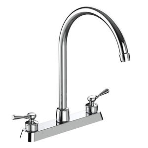 หัวฉีดสเตนเลสคู่ขนาด<span class=keywords><strong>8</strong></span>นิ้วแบบอเมริกันรูเดียว<span class=keywords><strong>บาง</strong></span>สูงหัวฉีดทองเหลืองก๊อกน้ำอ่างล้างหน้าในครัวติดตั้ง - Product Image 1