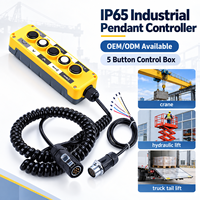 Boîtier de commande à bouton poussoir étanche IP65 à 5 boutons pour grue, palan, hayon élévateur XDL10-EPB5P
