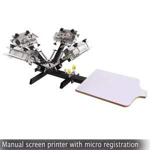 Presse à écran à micro-registre haute précision 4 couleurs 2 stations pour sérigraphie à plat - Product Image 2