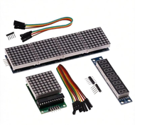 MAX7219 LED Mikrokontroler 4 dalam Satu Layar dengan Modul Garis 5P Tegangan Operasi 5V untuk Arduino DIY 8x8 Dot Matrix Umum