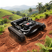 Tondeuse à gazon autotractée télécommandée sur chenilles, coupe-herbe pour pentes, débroussailleuse à essence pour terrains agricoles