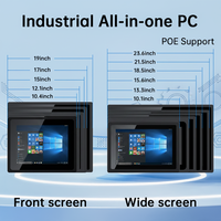PC Industrial Todo en Uno sin Ventilador, Computadora de Control Industrial con Panel Táctil, Monitor para Equipos de Control Industrial HMI