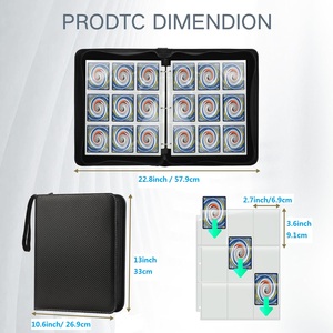 Carpeta para Tarjetas de Crédito con 9 Bolsillos y 50 Fundas para Tarjetas, Capacidad para 900 Tarjetas, Cierre de Cremallera de PVC - Product Image 2