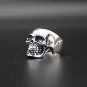 Classique 925 Argent Plaine Anneau <span class=keywords><strong>De</strong></span> Crâne Pour Hommes - Product Image 5