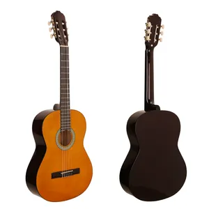 价格便宜的云杉顶级光泽4/4尺寸39英寸6尼龙弦古典吉他经典可与电动皮卡