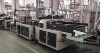 Machine de fabrication de sacs en plastique à poche plate à double couche, thermoscellage et découpe à froid, quatre lignes, pour sacs poubelles en HDPE et LDPE