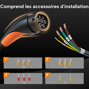 Nouveau câble de charge à extrémité ouverte de type 2, remplacement, 7 kW/Monophasé/32A/10M - Product Image 2
