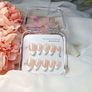 <span class=keywords><strong>Uñas</strong></span> Postizas Francesas Hechas a Mano al por Mayor, Ovaladas Medianas, Reutilizables, Personalizadas, <span class=keywords><strong>Uñas</strong></span> Artificiales, Embalaje OEM de Fábrica - Product Image 3