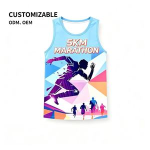 Camiseta Deportiva sin Mangas, Ligera, de Poliéster, con Logotipo Personalizado, de Secado Rápido, para Maratón y Running - Product Image 1