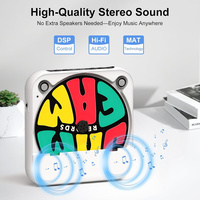 Système audio portable personnalisé avec lecteur CD pour mini Hifi à domicile, batterie transparente et affichage de l'art musical