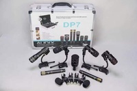 DP7 süper kaliteli Metal dinamik ve kondenser bateri seti mikrofon sahne için alüminyum taşıma çantası ile Set