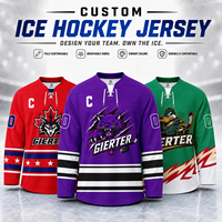 Camiseta de Hockey Personalizada para Hombre, 100% Poliéster, Impresión por Sublimación, Transpirable, Antibacteriana, Uniforme de Hockey Ecológico