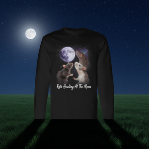 T-shirt à manches longues avec motif graphique Rats Howling At The Moon, taille adulte unisexe - Product Image 3