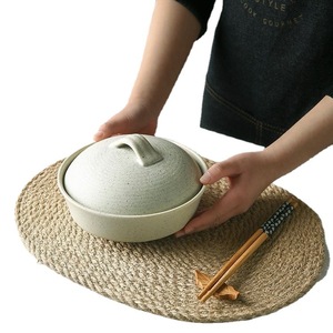 Sets de table nordiques en coton tressé, dessous de verre en paille tressée, dessous de bol japonais en coton et lin, dessous de pot, pour table à manger - Product Image 3