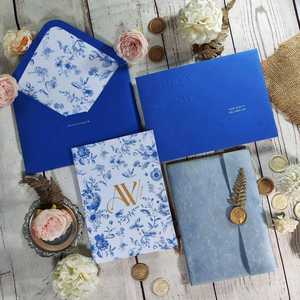 Suite d'invitations de mariage de luxe personnalisées avec impression typographique sur papier kraft, sceau de cire, ensemble complet, vente en gros B2B - Product Image 4