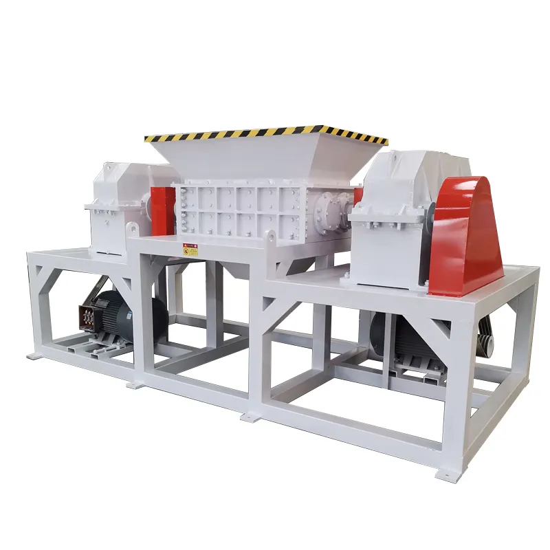 Industriële Dubbele Schacht Afval Plastic Recycling Machine Afval Kan Metaal Schroot Crusher Shredder Machine Te Koop