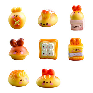Adorno Decorativo de Resina Pintado a Mano con Diseño de Conejito de Dibujos Animados, Miniatura de Animal para Escritorio o Vehículo - Product Image 5