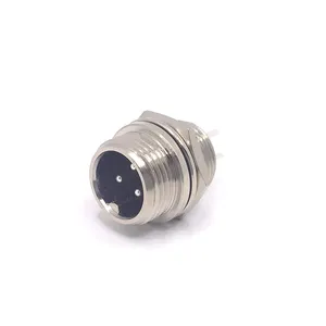 High Quality 3 Pin Male Straight GX12 Panel Mount Din Connector for Wire Soldering