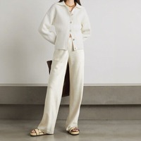 Fabricants de tricots OEM, tricot sur mesure, cardigan court pour femme, pull, pantalon évasé, ensembles pour femmes, cardigan et pull en cachemire pour femmes