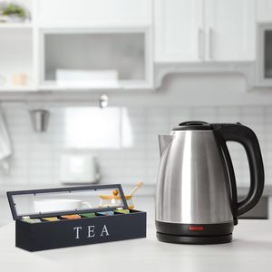 Boîte à thé avec couvercle à rabat, design compartimenté, moderne et simple, capacité de 1 L, organisateur, taille personnalisée - Product Image 4