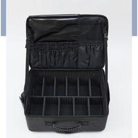 Valise de maquillage à roulettes, organiseur de cosmétiques de voyage, valise de rangement extra-large avec roulettes pour coiffeur