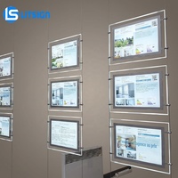 1-9 pièces Litsign LS S1 Panneau d'affichage immobilière de style européen pour usage intérieur, montage facile, en acrylique, boîte à lumière LED, vitrine, panneau d'affichage