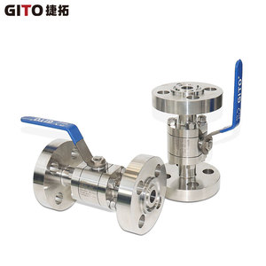 Válvula de Bola Manual con Brida GITO DN25 1500LB, Válvula de Control de Tres Piezas de Alta Presión de Paso Recto para Agua - Product Image 1