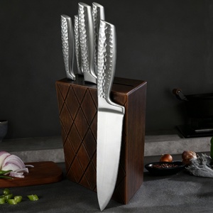 Juego de Cuchillos de Cocina Profesionales de 6 Piezas, Cuchillo de Cocina de Acero Inoxidable con Soporte de Madera - Product Image 1