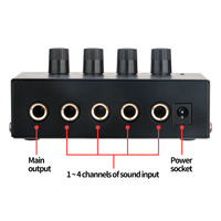 Demao HA400 aile Karaoke için ayarlanabilir ses güç soketi ile 4 kanal Stereo kulaklık amplifikatör